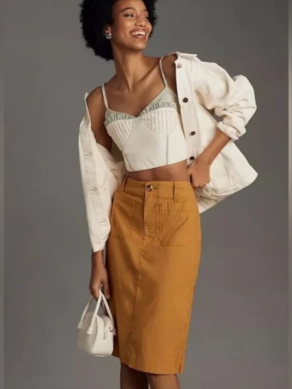 Anthropologie x Meave The Colette Skirt in Ochre - Size Medium - NEW NWT